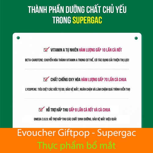 Phiếu quà tặng mua sản phẩm chăm sóc sức khỏe Supergac loại thường