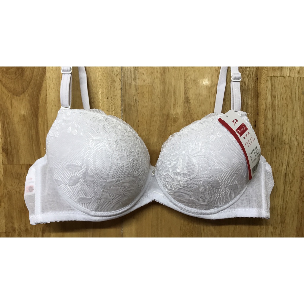 Áo Lót Nữ Ren thun 205 cúp A xéo ôm 2/3 ngực, móc cài sau - Áo chip mút dày nâng ngực mềm mại, nhiều màu đẹp