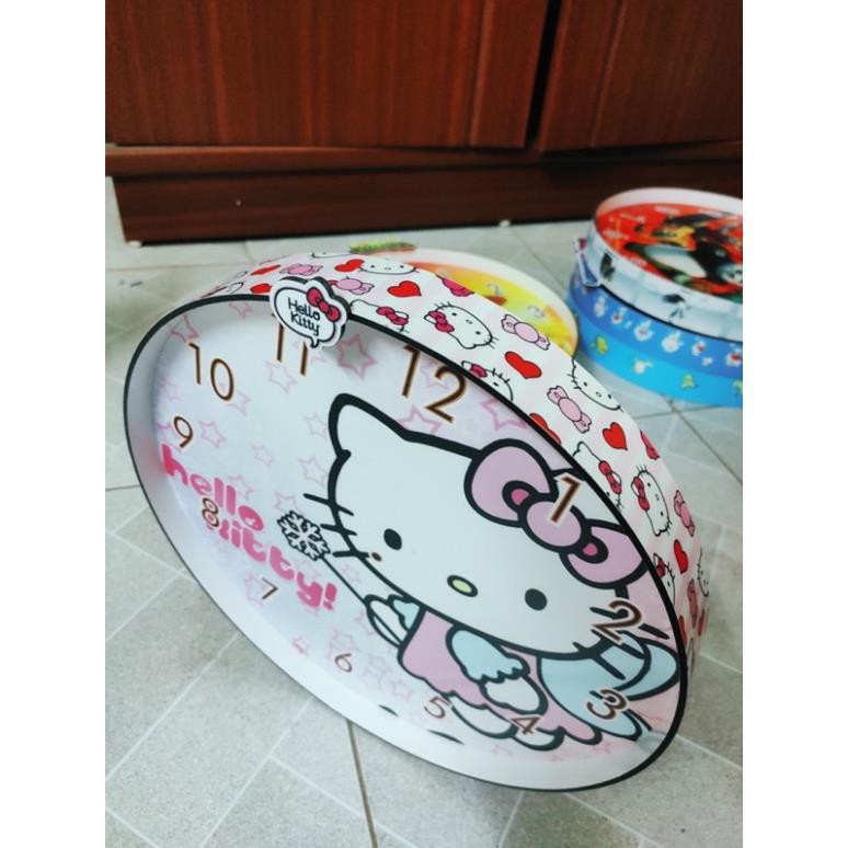 ĐỒNG HỒ treo tường KITTY HỒNG 30cm