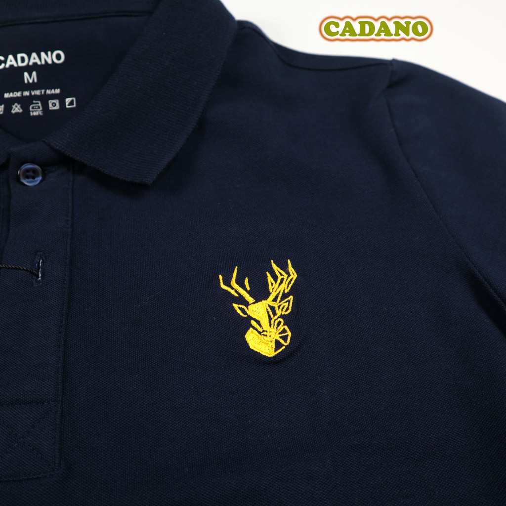 Áo polo nam, thương hiệu CADANO, thêu họa tiết, vải cotton co giãn màu Xanh đen sang trọng - dòng cao cấp | BigBuy360 - bigbuy360.vn