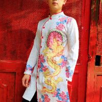 Áo dài nam.chất vải gam