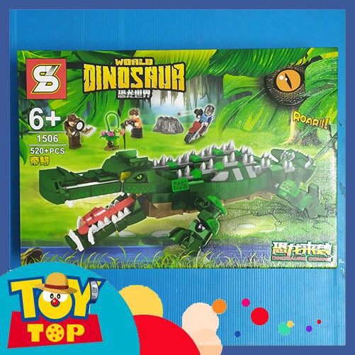 Đồ chơi lắp ráp Dinosaur world thời kì khủng long : Xếp hình cá sấu chúa cổ đại lắp ghép SY1506