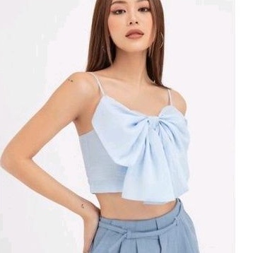 Áo 2 dây nơ Vải Xốp có giãn (KÈM HÌNH THẬT)