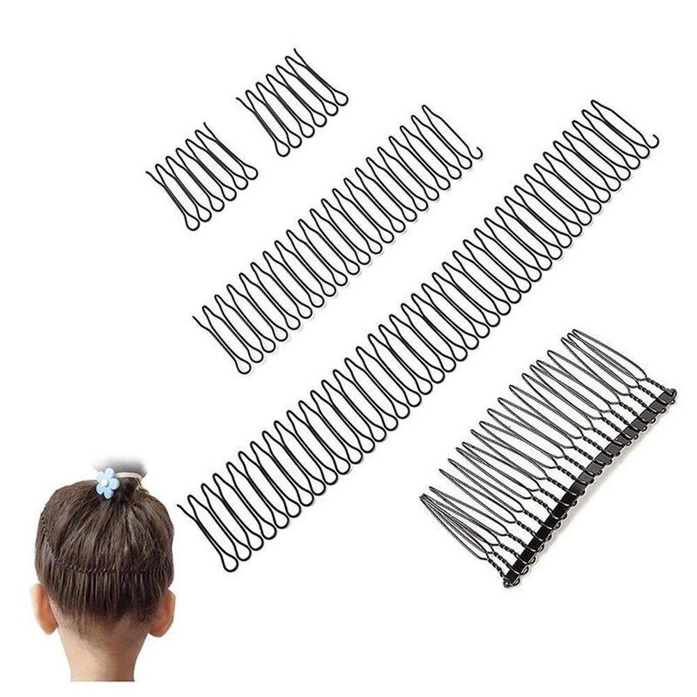 [Hàng mới về] Kẹp Tóc Kiểu Lược Tạo Kiểu Tóc Màu Đen Bằng Hợp Kim Dành Cho Nữ