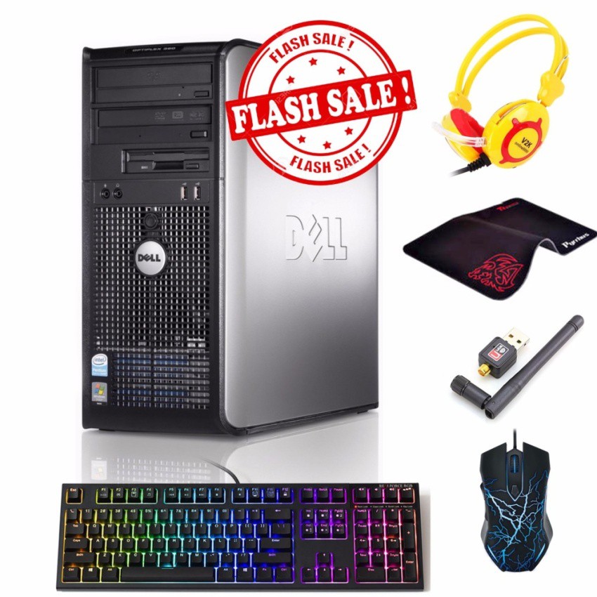Máy tính văn phòng Dell Optiplex 760 MT (Core 2 Quad Q6600, Ram 8GB, HDD 1TB) + Quà Tặng - Hàng Nhập Khẩu