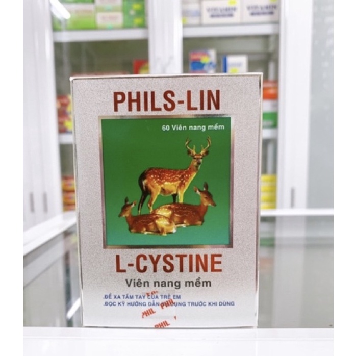 ✅[Chính hãng] Viên uống đẹp da, tóc, móng L-CYSTINE Phils-Lin (Hộp 60 viên nang mềm, hàm lượng 500mg