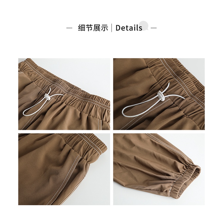 Quần thể thao ống rộng phối dây rút năng động hợp thời trang