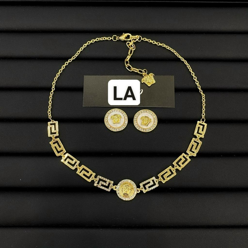 Sét trang sức nữ Ngọc nhân tạo phụ kiện vòng cổ khuyên tai xinh Hari korea accessories