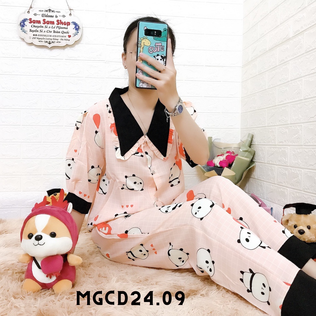 Pijama Cộc Dài - Lụa Mango - Mềm Mịn Mát - Đồ Bộ Mặc Nhà - SamSamShopĐN