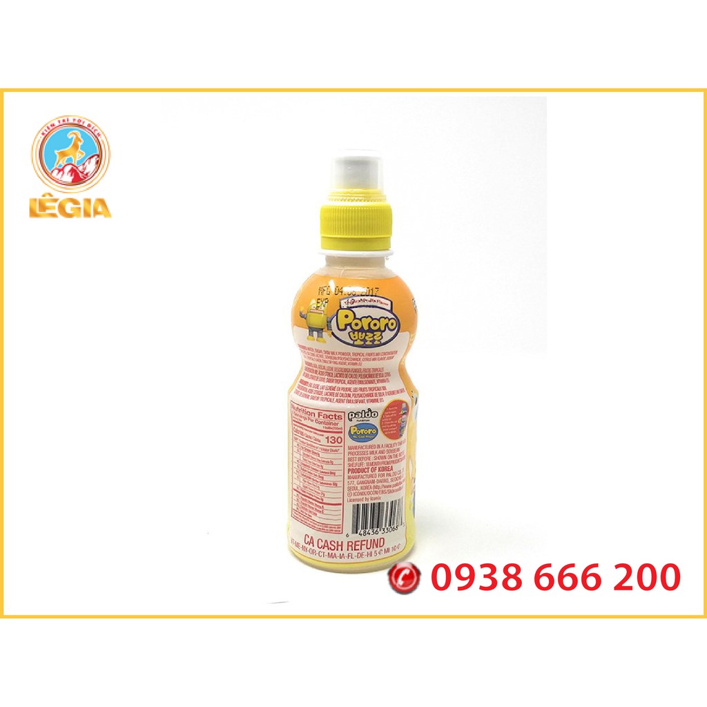 NƯỚC TRÁI CÂY PORORO VỊ TRÁI CÂY NHIỆT ĐỚI 235ML