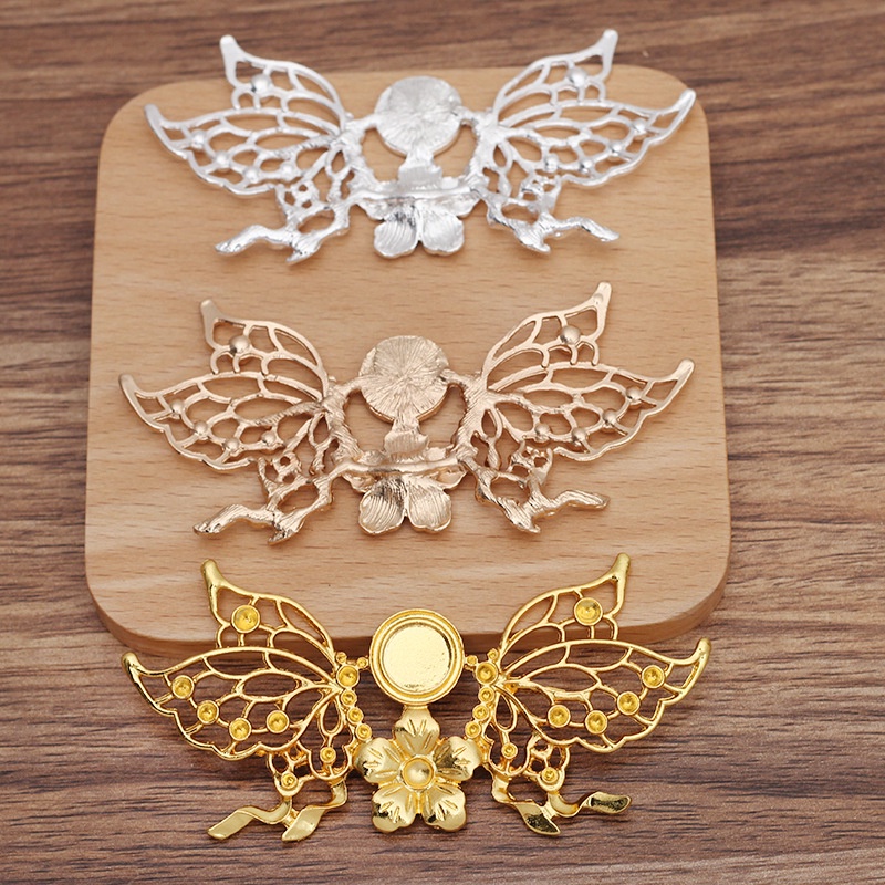 1 phiến đúc họa tiết bươm bướm 90.5mm*44mm nguyên liệu làm trâm làm trang sức có màu KC