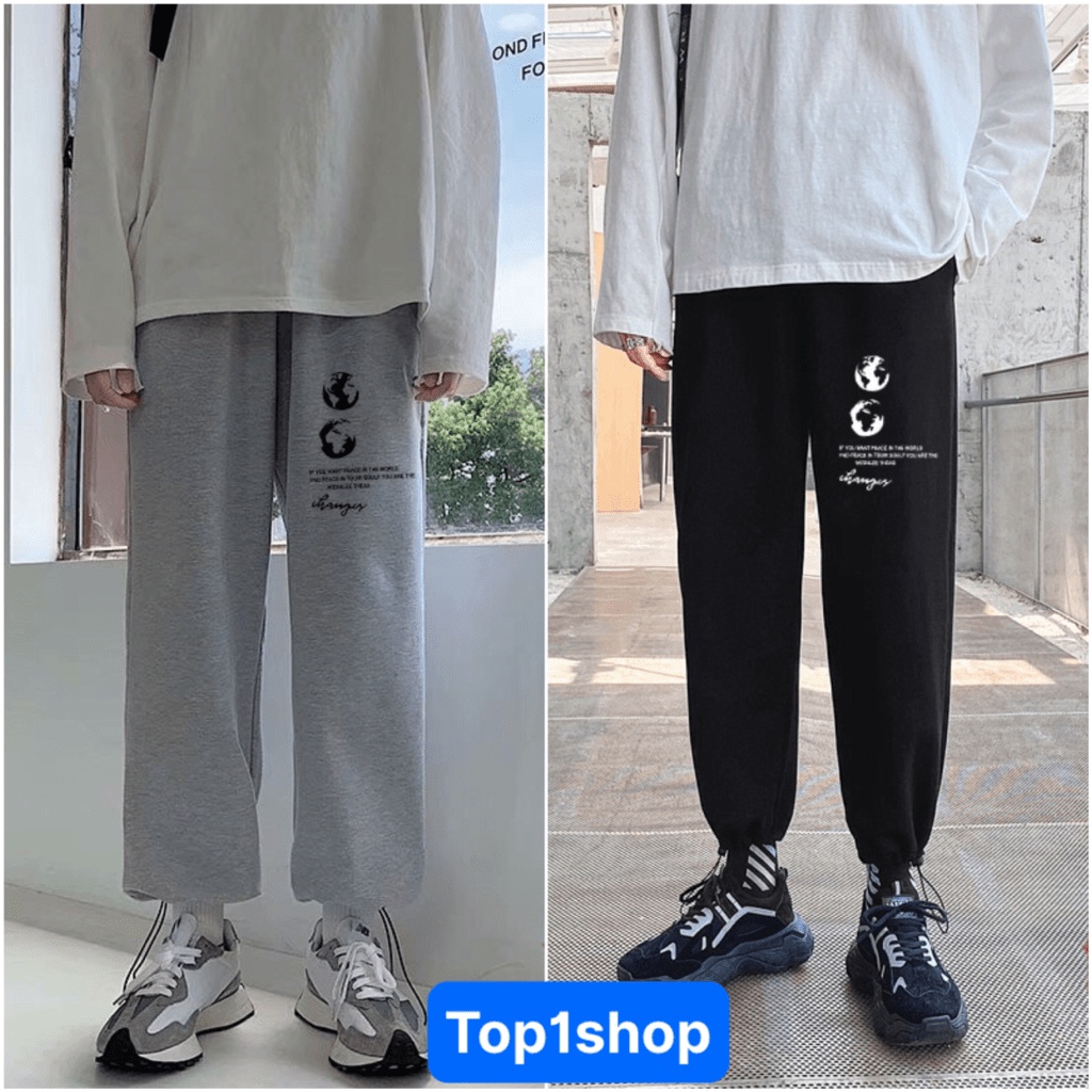 Quần ống rộng Mặt Trăng chất nỉ cao cấp có Rút chân mặc 2 kiểu