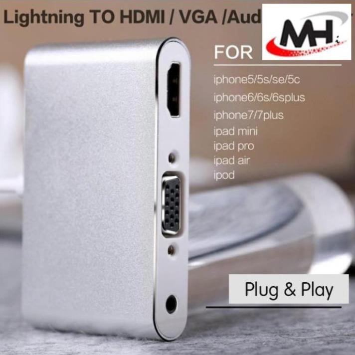 GIẢM 30% Cáp Chuyển Đổi Lightning ra HDMI, VGA, AV Màn Hình TV-Công nghệ mới nhất 2020