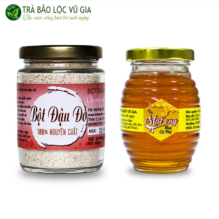 Combo Bột Đậu Đỏ + Mật Ong Hoa Cà Phê Vũ Gia