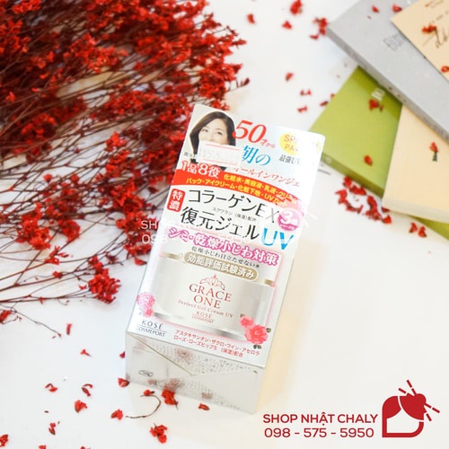 Kem ngày chống lão hoá tái tạo dưỡng trắng tuổi trung niên Kose Grace One Perfect Gel Cream UV 100g Nhật