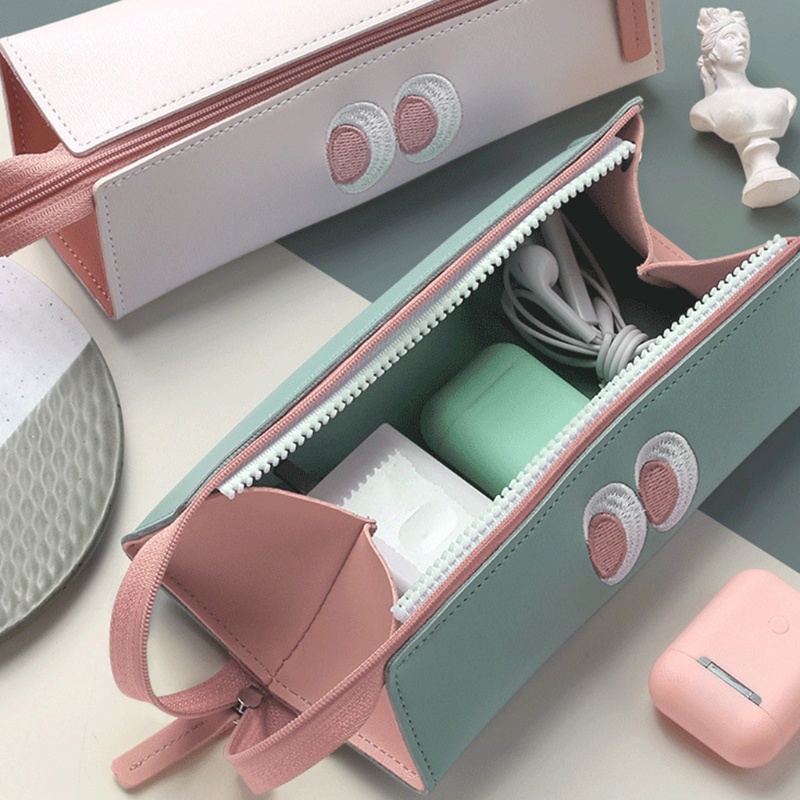 Túi Đựng Bút Chì Sức Chứa Lớn Có Khóa Kéo Họa Tiết Dễ Thương Tinh Tế