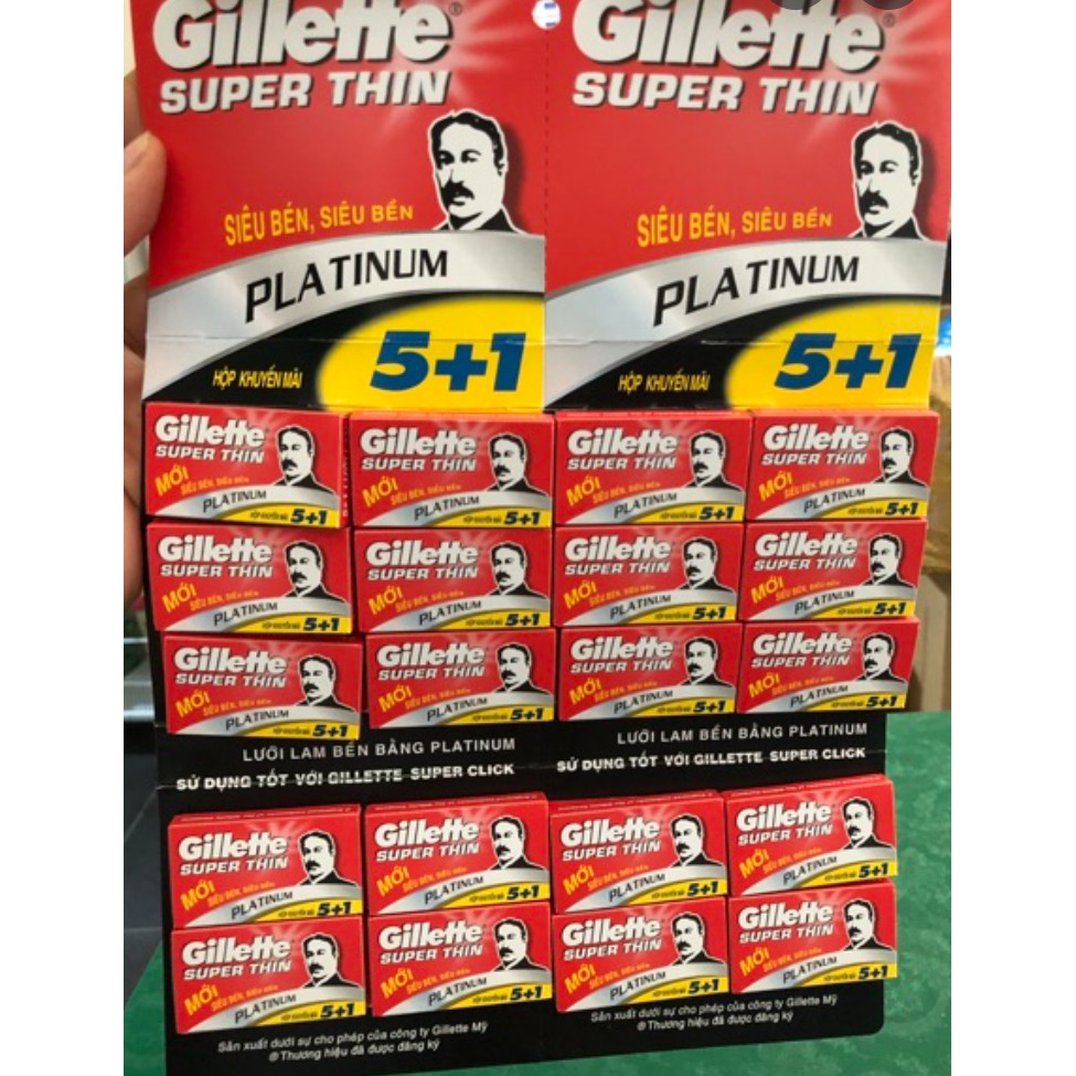 Lưỡi Lam Gillette - Hộp 100 Lưỡi (20 hộp nhỏ, mỗi hộp 5 lưỡi)