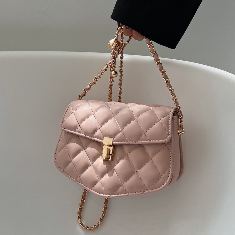 Túi Đeo Chéo Dáng Vuông Nhỏ Phối Dây Xích Thời Trang Mùa Hè Hàng Mới Dành Cho Bạn Nữ