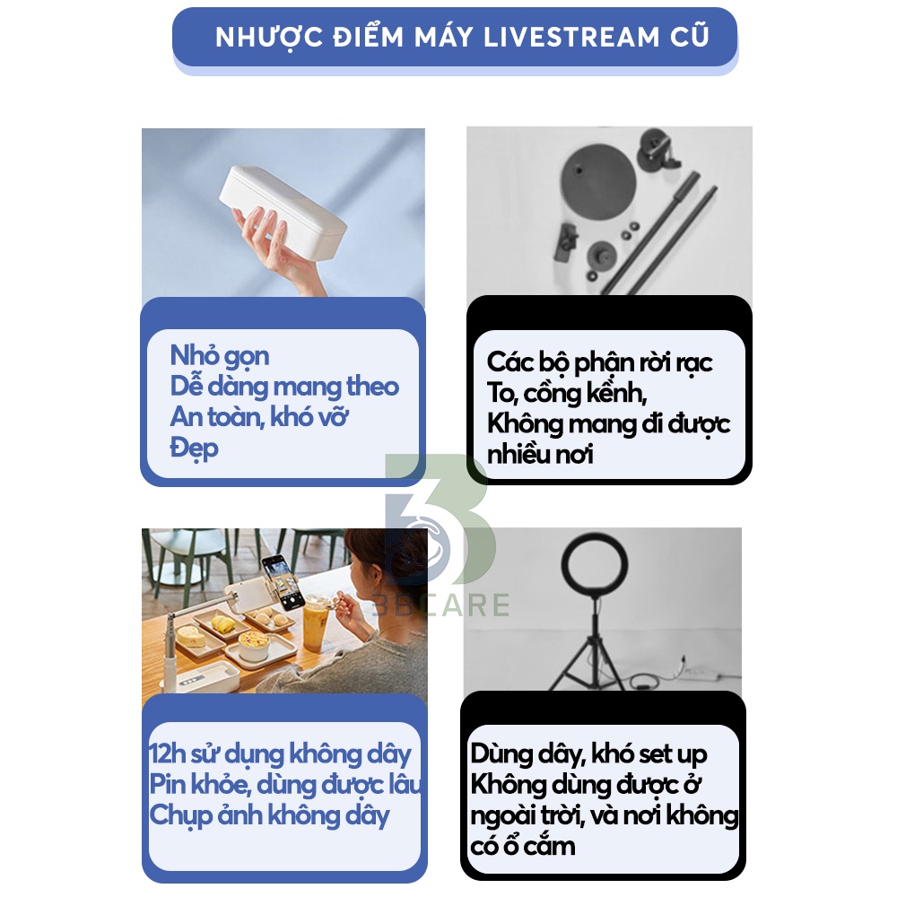 Đèn livestream ACHITA D21 Ánh sáng đa sắc 3 chế độ tạo hiệu ứng da đẹp - Shop 3B Care