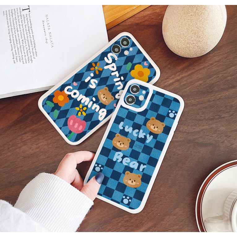 Ốp lưng iphone cạnh vuông lỗ camera CARO XANH THAN ốp iphone 6/6splus/7/7plus/8/8plus/x/xr/xs/11/12/13/pro/promax tr1120