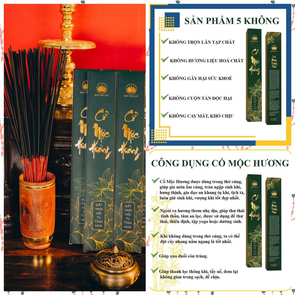 ☞☜Nhang thần tài, tài lộc, sạch Cổ Mộc Hương (tặng kèm 1 đồng Ngũ Phúc Lâm Môn khi mua 3 SP) - Minhnew Shop