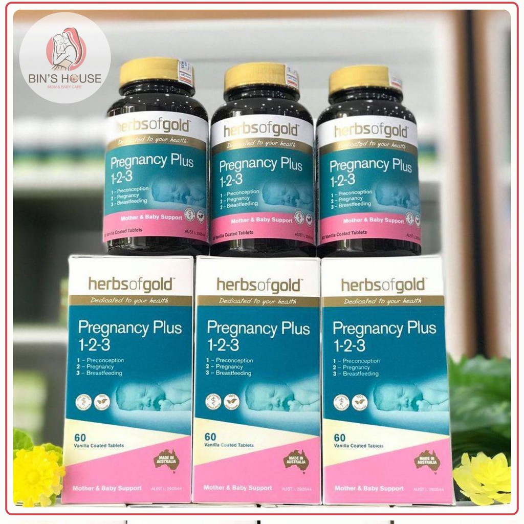 [CHÍNH HÃNG NHÂP KHẨU] Herbs Of Gold Pregnancy Plus 1-2-3 - Viên Uống Dinh Dưỡng Dành Cho Bà Bầu