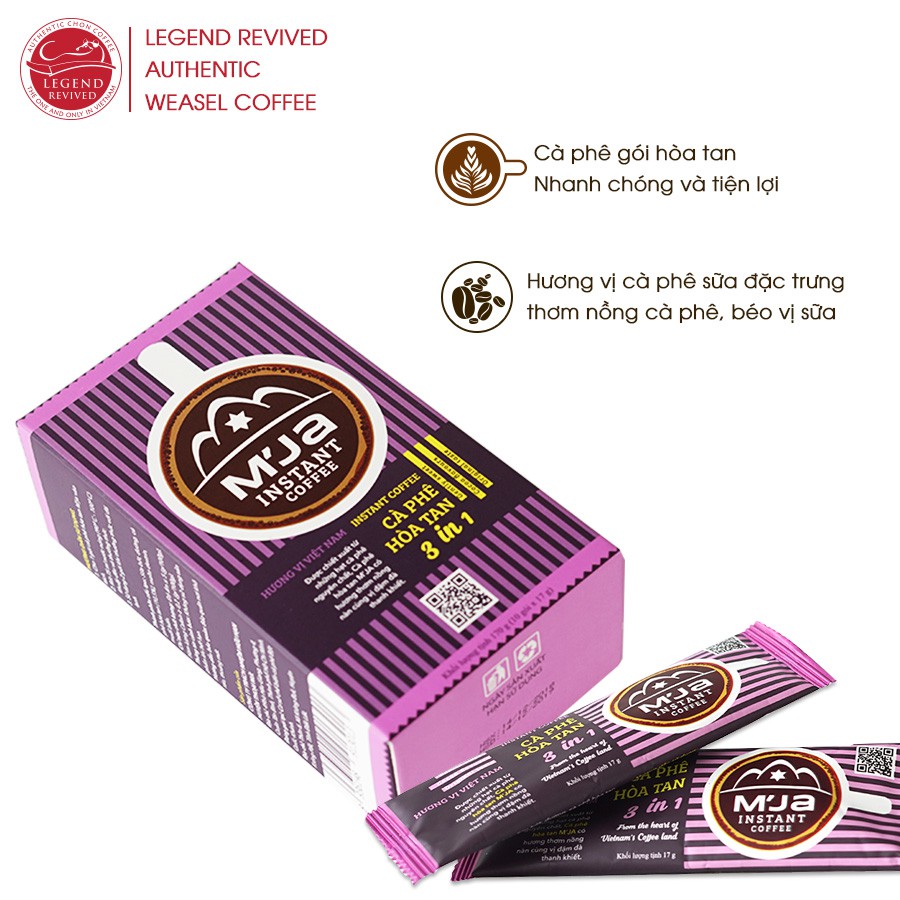 Cà Phê Đặc Sản M'JA Hòa Tan 3in1 Hộp 170g - Cà Phê Sữa Đá | BigBuy360 - bigbuy360.vn