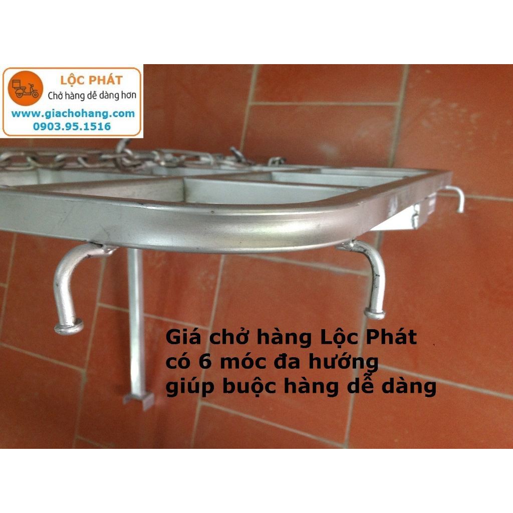 Giá chở hàng XE SỐ trung 56x65 cm - Lộc Phát - baga chở hàng xe máy - giachohang.com