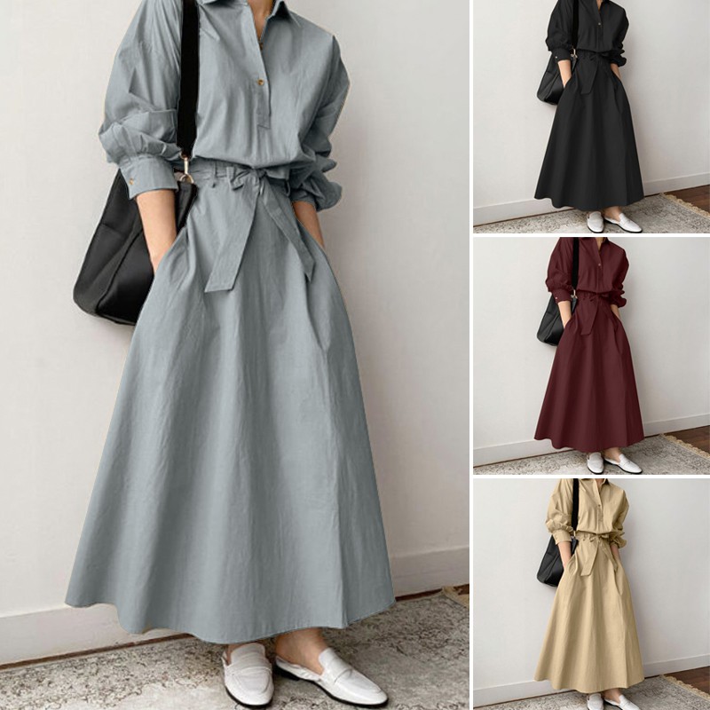 ZANZEA Đầm Maxi Tay Ngắn Thời Trang Cho Nữ | BigBuy360 - bigbuy360.vn