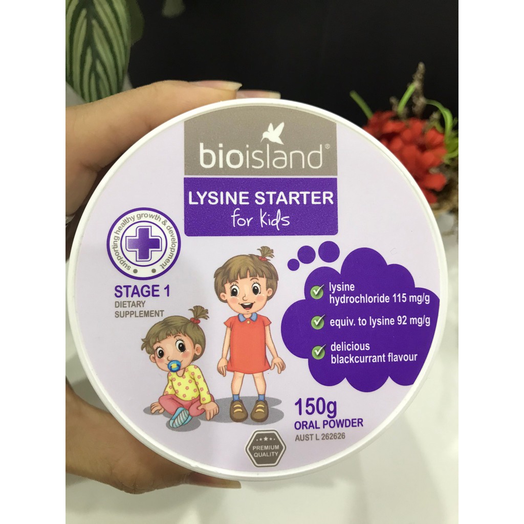 BỘT TĂNG CHIỀU CAO CHO TRẺ BIO ISLAND LYSINE STARTER – HỘP 150G, có tem CHEMIST