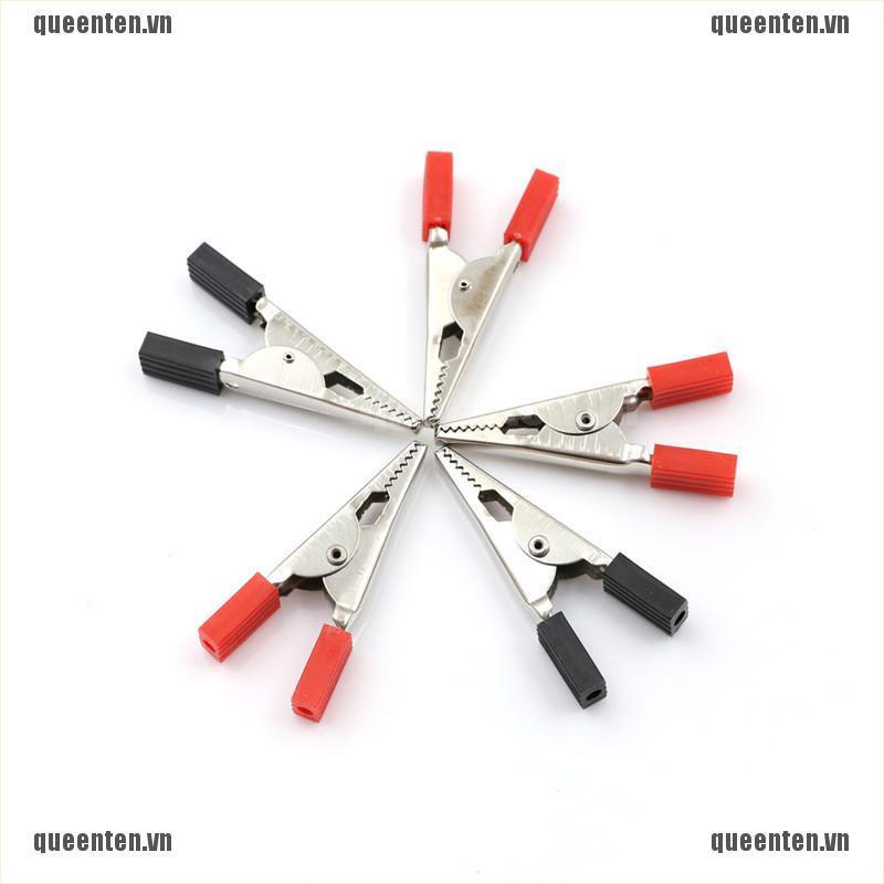 5Pcs 50mm Plastic Durable Handle Test Probe Metal Alligator Clips with Screw QUVN