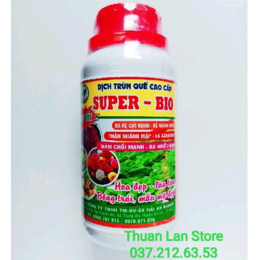 Dịch Trùn Quế SUPER - BIO Cao Cấp Ra Rễ Mạnh, Đâm Chồi Khoẻ chai 250ml