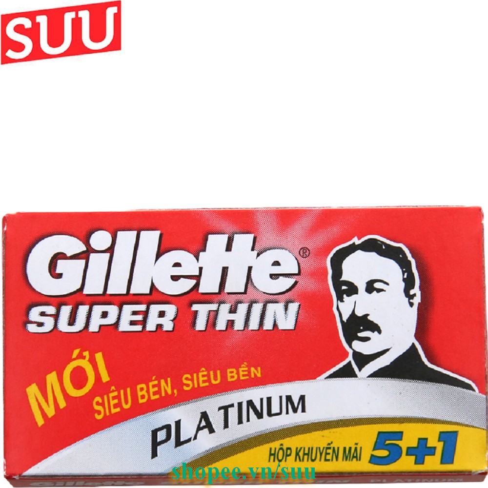 Hộp 06 lưỡi lam Gillette Super Thin, Chính Hãng.