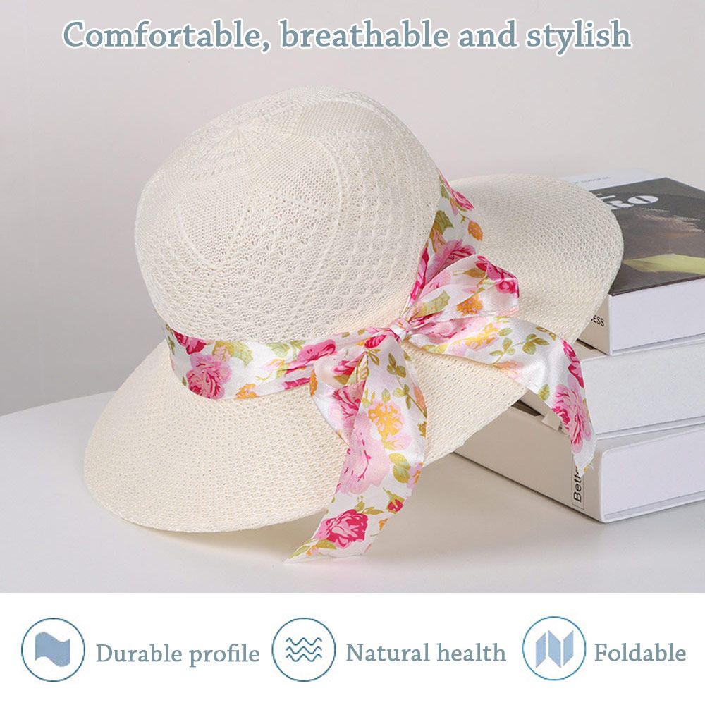 Nón cói vành rộng che nắng chống tia UV nhiều màu sắc xinh xắn có thể gấp gọn thời trang đi biển mùa hè cho nữ