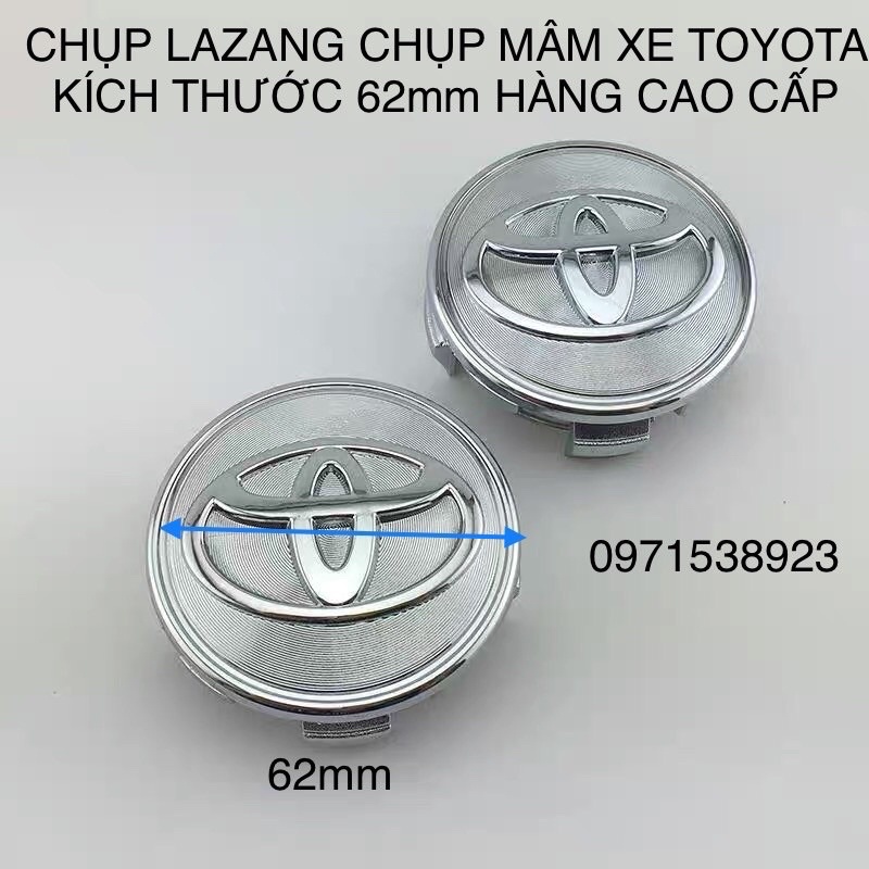 Nắp chụp lazang chụp mâm 62mm Cho Toyota Camry Yaris Corolla altis vios innova  hàng oem loại xịn đẹp.