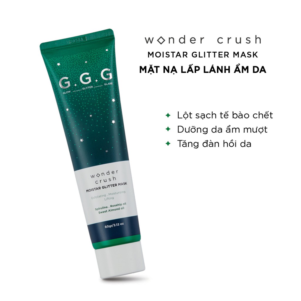 [Mã FMCGM50 - 8% đơn 250K] Mặt nạ lột lấp lánh Dưỡng Ẩm Wonder Crush Moistar Glitter Mask 60g