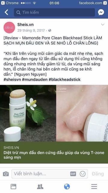 Thanh lăn mụn đầu đen MAMONDE Hàn quốc