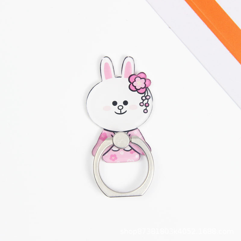 New Line Friends Korean Cartoon Cute Rabbit Cony Bear Brown Couple Mobile Phone Ring Holder Cell Phone Bracket Dây điện thoại di động | BigBuy360 - bigbuy360.vn