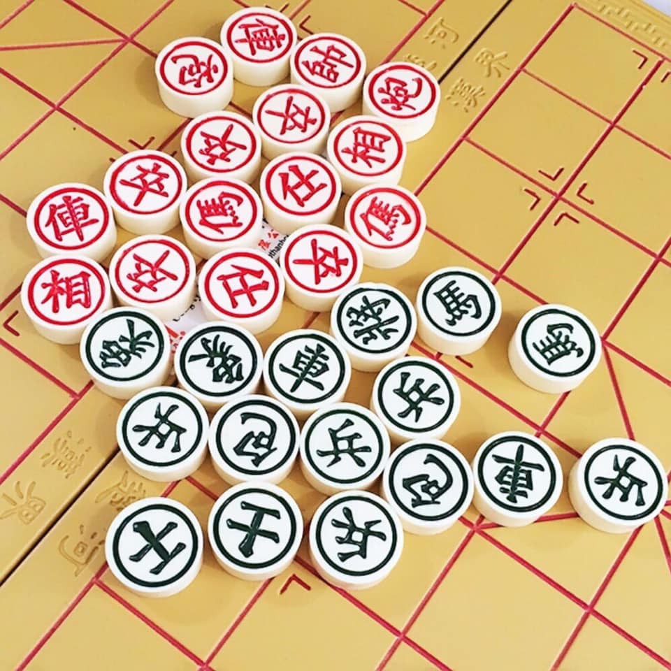 Bàn Cờ Tướng cao cấp Liên Hiệp Thành Lớn 40cm x 36cm.  Quân Cờ 3cm - Ảnh Thật