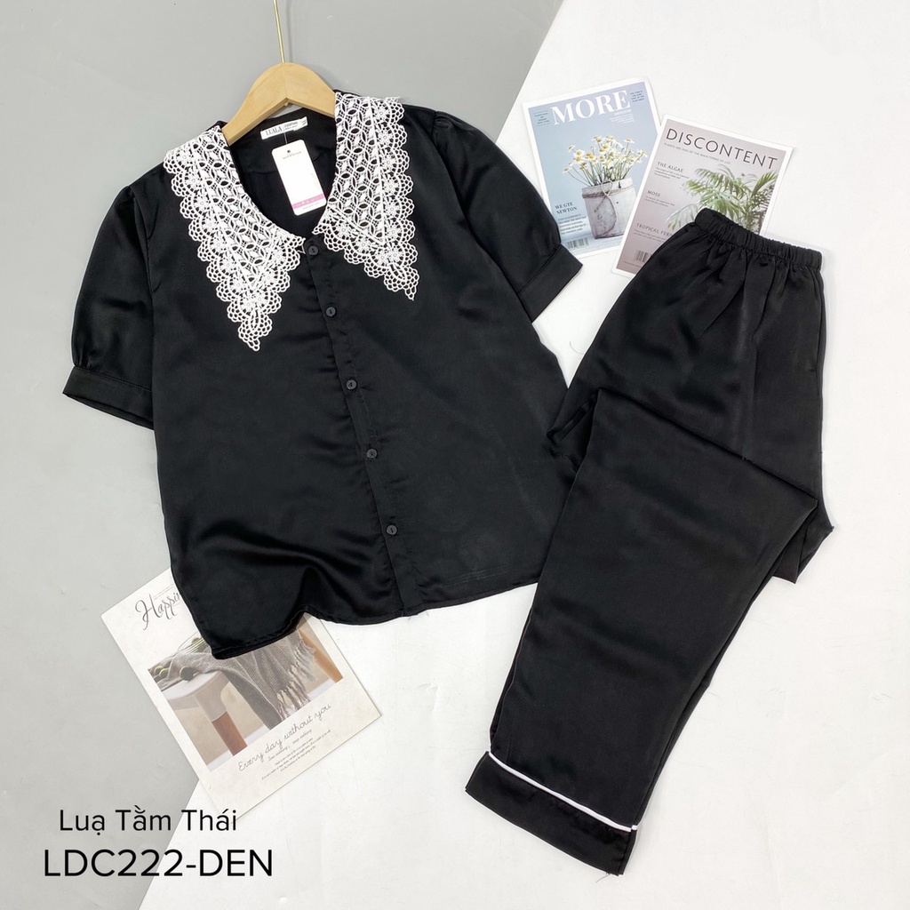 Bộ pijama lụa cộc dài lụa mango, satin mềm mịnđộ co giãn nhẹ♥️màu sắc xinh yêu♥️hình in sắc nétfull sizekhông bai xù