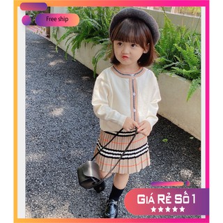 Set đồ bộ cho bé gái size đại – vải len loại 1 dài tay + chân váy – thích hợp cho bé 3 - 14 tuổi ; 15kg 20kg 25kg 30kg