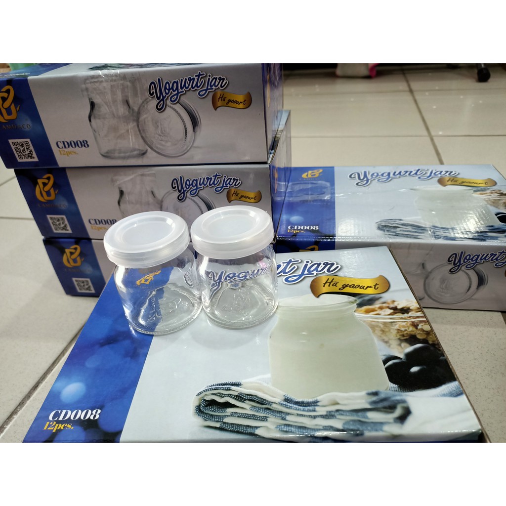 Hủ Yaourt  thủy tinh của thương hiệu Cẩm Đạt, dung tích 100ml/hủ,hộp 12 cái | BigBuy360 - bigbuy360.vn