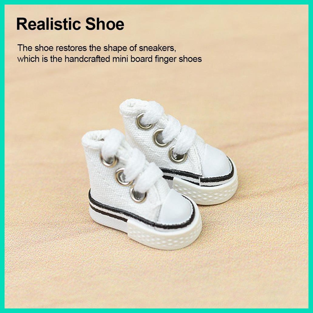 Giày Trượt Ván Ngón Tay Mini 3.5cm Vải Bạt Dễ Thương Cho Búp Bê