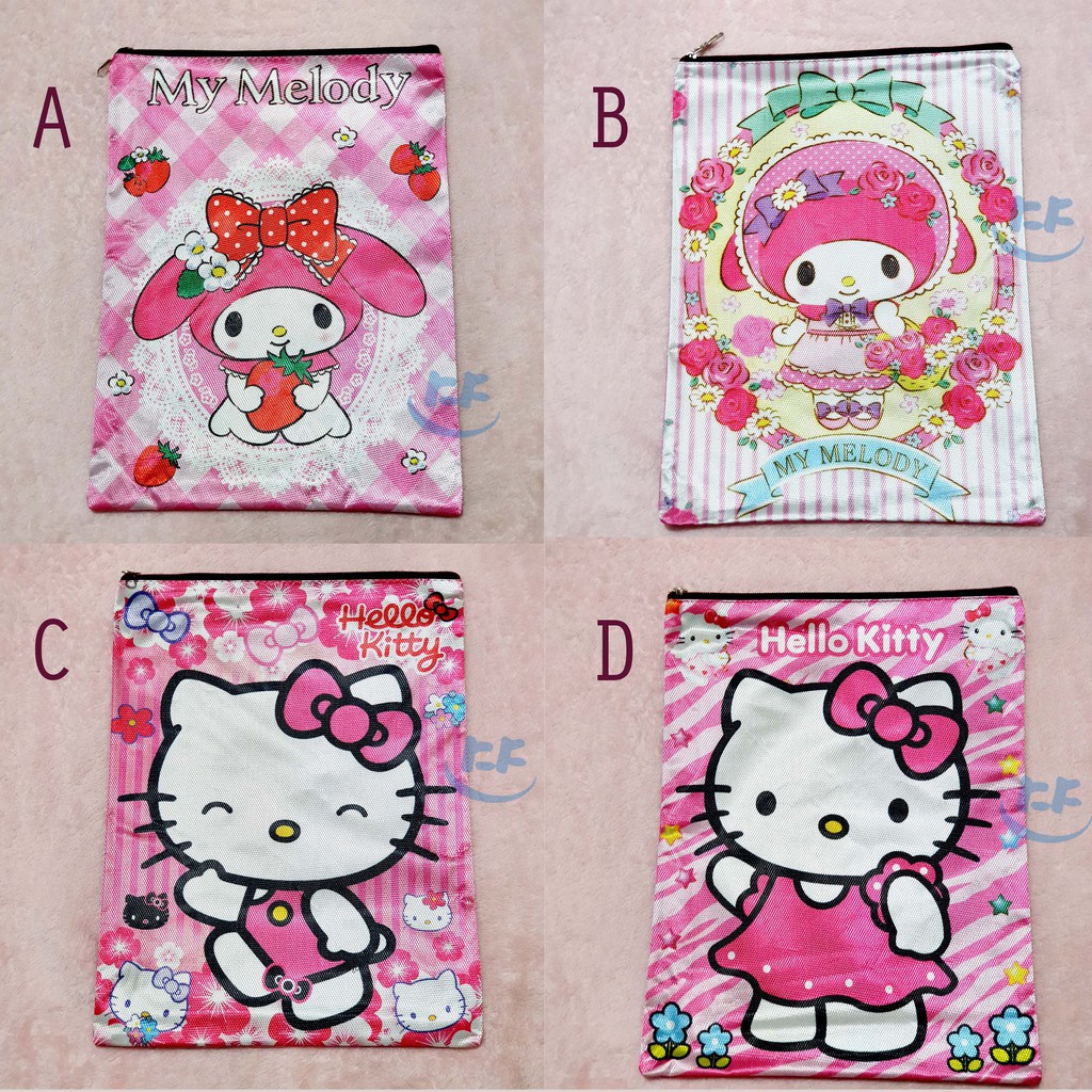 Bìa Đựng Tài Liệu Vải Hình Hello Kitty Melody Đáng Yêu F4