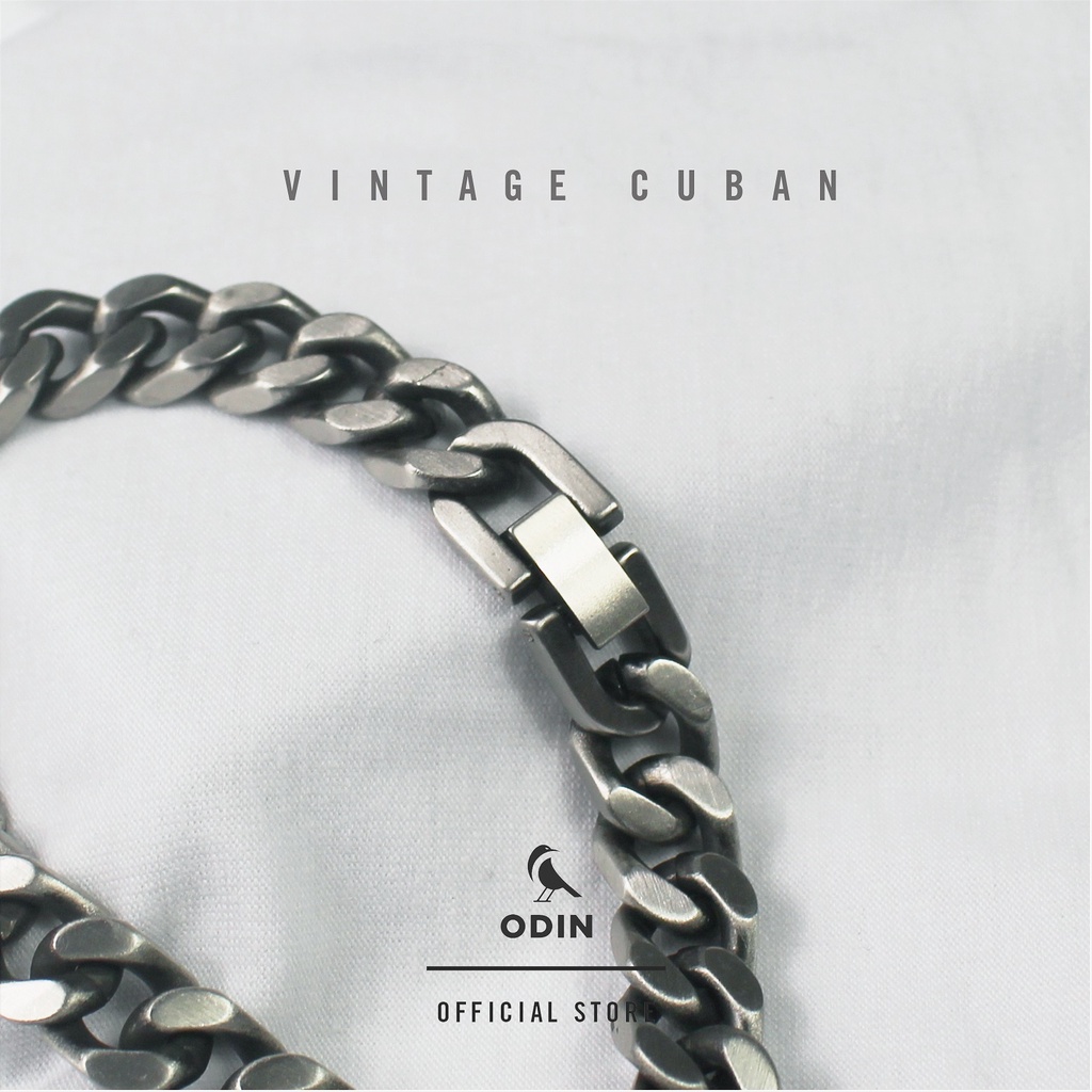 [TẶNG KÈM NHẪN] Vòng tay Cuban Vintage Chain - Phong cách cổ điển- 100% Titanium