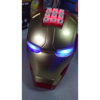 Ống heo tiết kiệm Iron Man, mật khẩu 4 số, có thể thay đổi mật khẩu, có thể nhét tiền giấy hoặc tiền xu