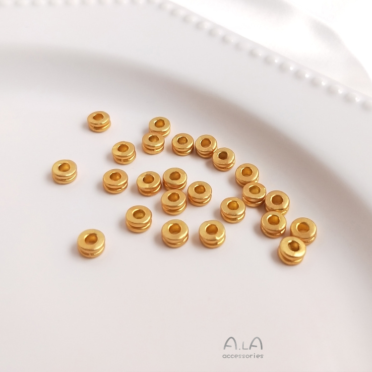 Hạt Cườm Màu Vàng Đồng Hai Lớp Dùng Làm Trang Sức Thủ Công diy