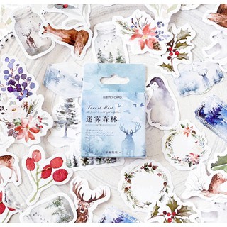Bộ hình dán Sticker Mê Linh Sâm Lâm 46 miếng đáng yêu trang trí tranh, sổ tay, planner