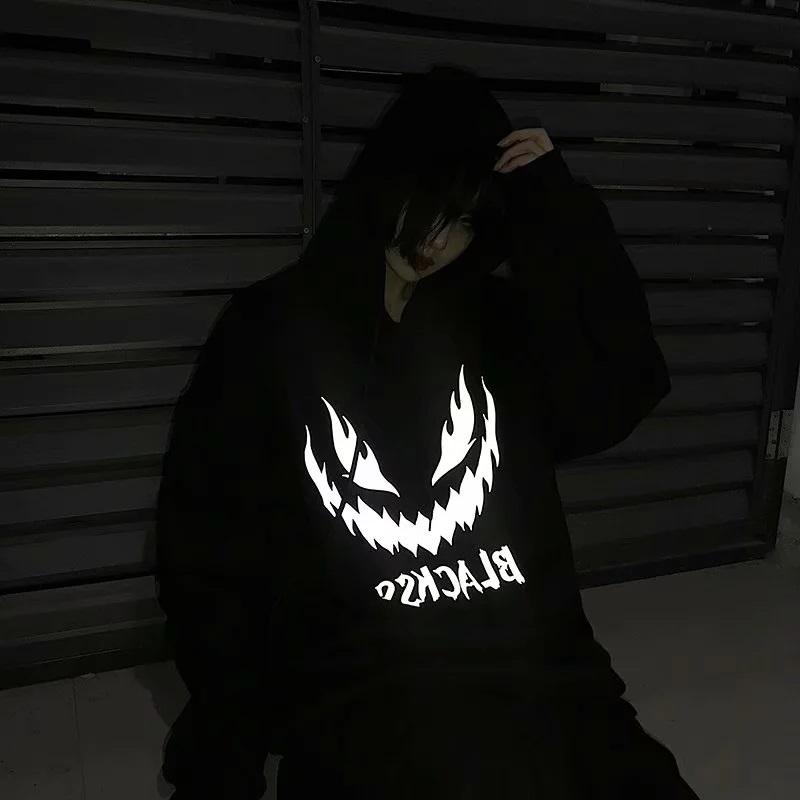 Áo Hoodie Tay Dài In Chữ Phản Quang Cá Tính Cho Nam 2 Màu (M-5Xl) | BigBuy360 - bigbuy360.vn