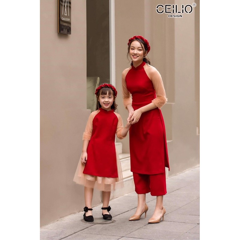 set áo dài mẹ và bé ceilio